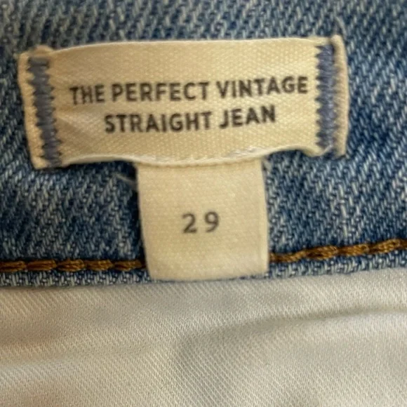 Madewell The Perfect Vintage Straight High Rise Light Medium Blue Wash Size 29 - Picture 10 of 16